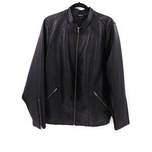 Torrid Moto Jacket Size 3X Black Faux Leather Collarless